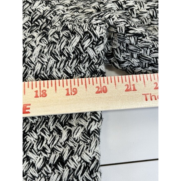 Dana Buchman Black/White‎ Cowl/Turtleneck Chunky Woven Long Sweater Sz Large - Picture 10 of 11